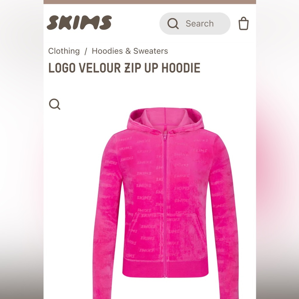 Skims pink hoodie